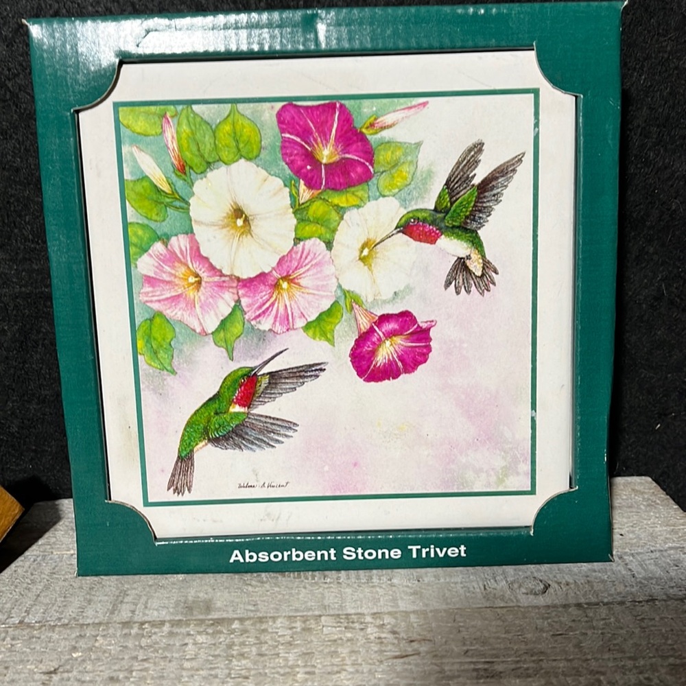 Hummingbird Trivet Box is Almost 7 x 7 inches